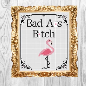 Bad Ass B*tch - Sassy Subversive Snarky Funny Cross Stitch Pattern - Instant Download