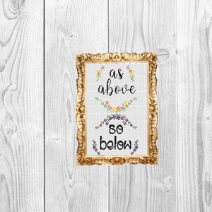 As above so below - Funny Modern Snarky Cross Stitch Pattern - Instant Download