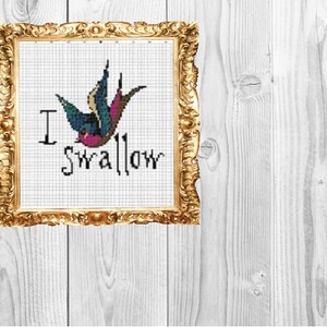 I swallow - Dirty Snarky Cross Stitch Pattern - Instant Download