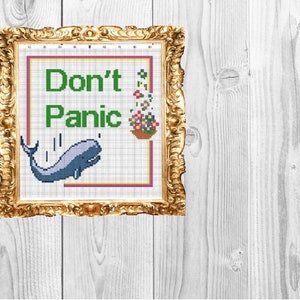 Don't Panic - Cross Stitch Pattern - Instant Download