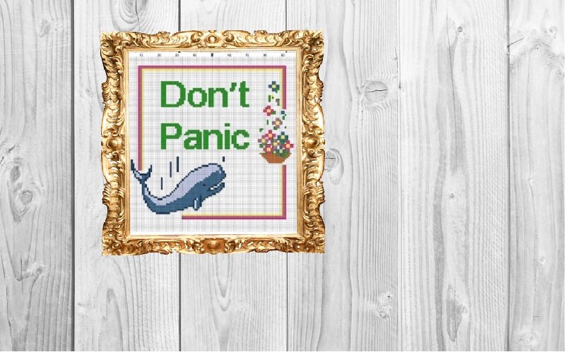 Don't Panic HHGG Cross Stitch Pattern 