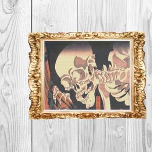 Takiyasha the Witch and the Skeleton Spectre - Antique Japanese Cross Stitch Pattern - Instant Download