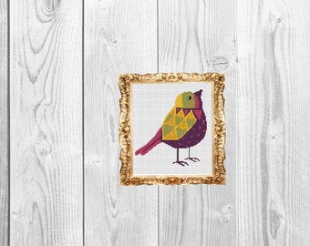 Absrract Bird - Modern Mandala Cross Stitch Pattern - Instant Download