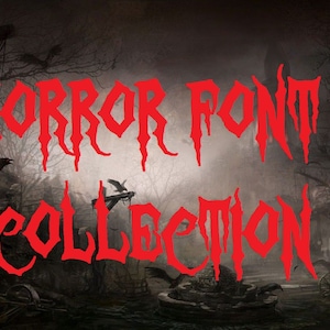 Colección de fuentes de terror: patrón de punto de cruz: descarga instantánea