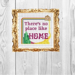 There&#39;s No Place Like Home Zauberer von Oz Kreuzstich Muster - Instant Download