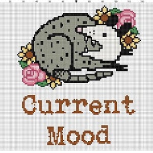 Current Mood Sassy Subversive Snarky Funny Cross Stitch Pattern Instant Download image 2