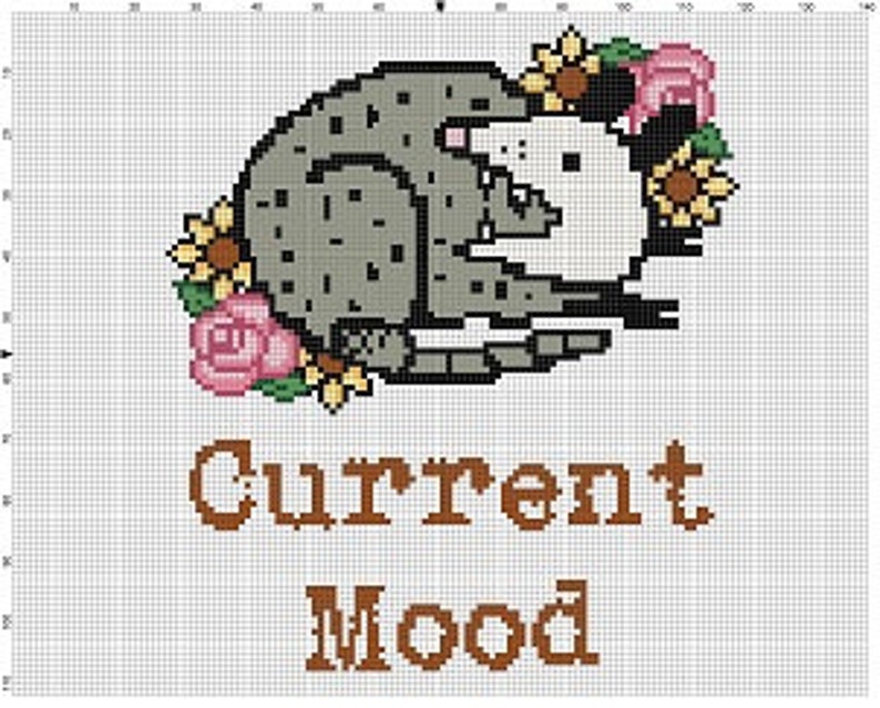 Current Mood Sassy Subversive Snarky Funny Cross Stitch Pattern Instant Download image 2