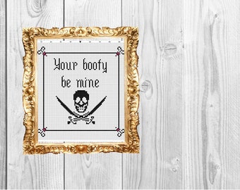 Booty Be Mine - Naughty Valentine Love Cross Stitch Pattern - Instant Download