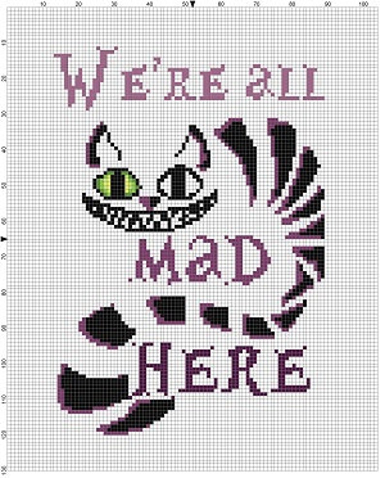 Вышивки крестом схемы чеширский кот