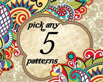 Choose any 5 Cross stitch patterns!