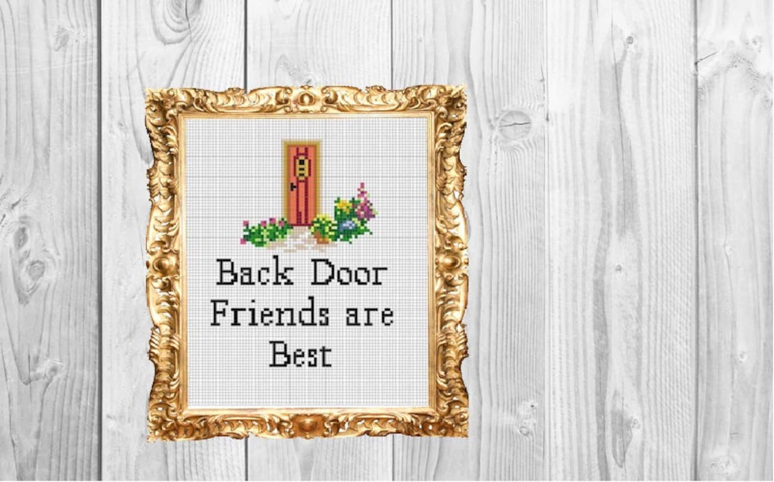 Backdoor Friends Are the Best Cross Stitch Pattern Instant Etsy