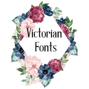 Victorian Floral Fonts Collection - Digital Cross Stitch Pattern - Instant Download