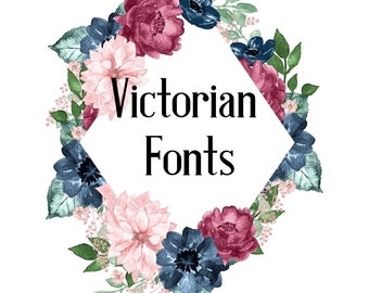 Victorian Floral Fonts Collection - Digital Cross Stitch Pattern - Instant Download
