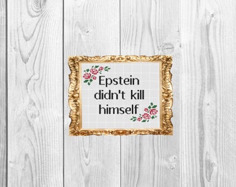 Epstein didn't kill himself - Funny Snarky Subversive Witty Cross Stitch Pattern - Instant Download