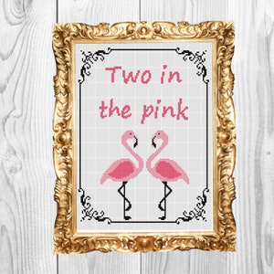 Two in the Pink - Sassy Subversive Snarky Funny Cross Stitch Pattern - Instant Download