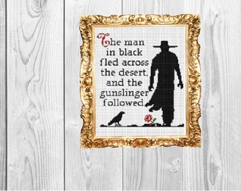 The Man in Black and the Gunslinger Cross Stitch Pattern - Instant Download