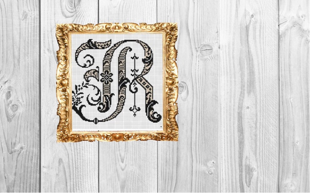 Monogram Letter R - Fancy, Vintage, Wedding, Baby, Home, Subversive ...