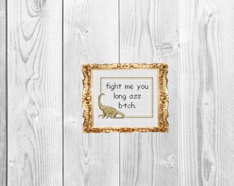 Fight me you long ass b*tch - Funny Snarky Subversive Office Work Modern Cross Stitch Pattern - Instant Download