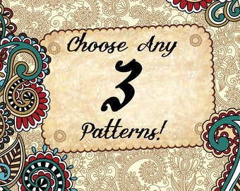 Choose any 3 Cross stitch patterns!