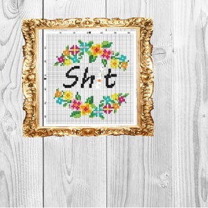 Sh*t -  Funny Dirty Mature Cross Stitch Pattern - Instant Download