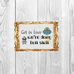 Perdez-vous, nous faisons des trucs de cul - motif de point de croix drôle subversif snarky extraterrestre - téléchargement immédiat