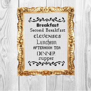 Menu - Cross Stitch Pattern - Instant Download