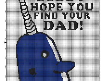 Elf - Bye Buddy, Hope you find your dad - funny subversive cross stitch - instant download