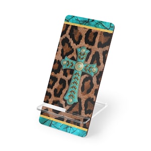 Soporte de exhibición móvil para teléfonos inteligentes / Cruz turquesa del suroeste