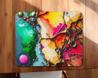 Premium Läderbordsunderlägg | Abstrakt Konst Specialtillverkad