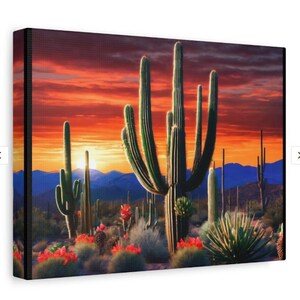 Desert Sunset Canvas Art: Southwestern Home Decor, Nature Print
