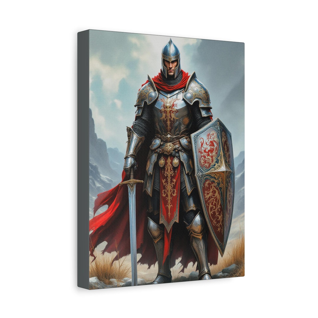 Canvas Print Wall Art: Medieval Knight in Armor | Home Decor, Apt ...