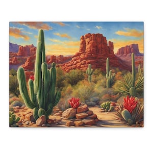 Desert Landscape Canvas Print, Perfect Wall Art for Home Decor, Cactus Art, Nature Lovers, Southwestern Aesthetic, Gift Idea