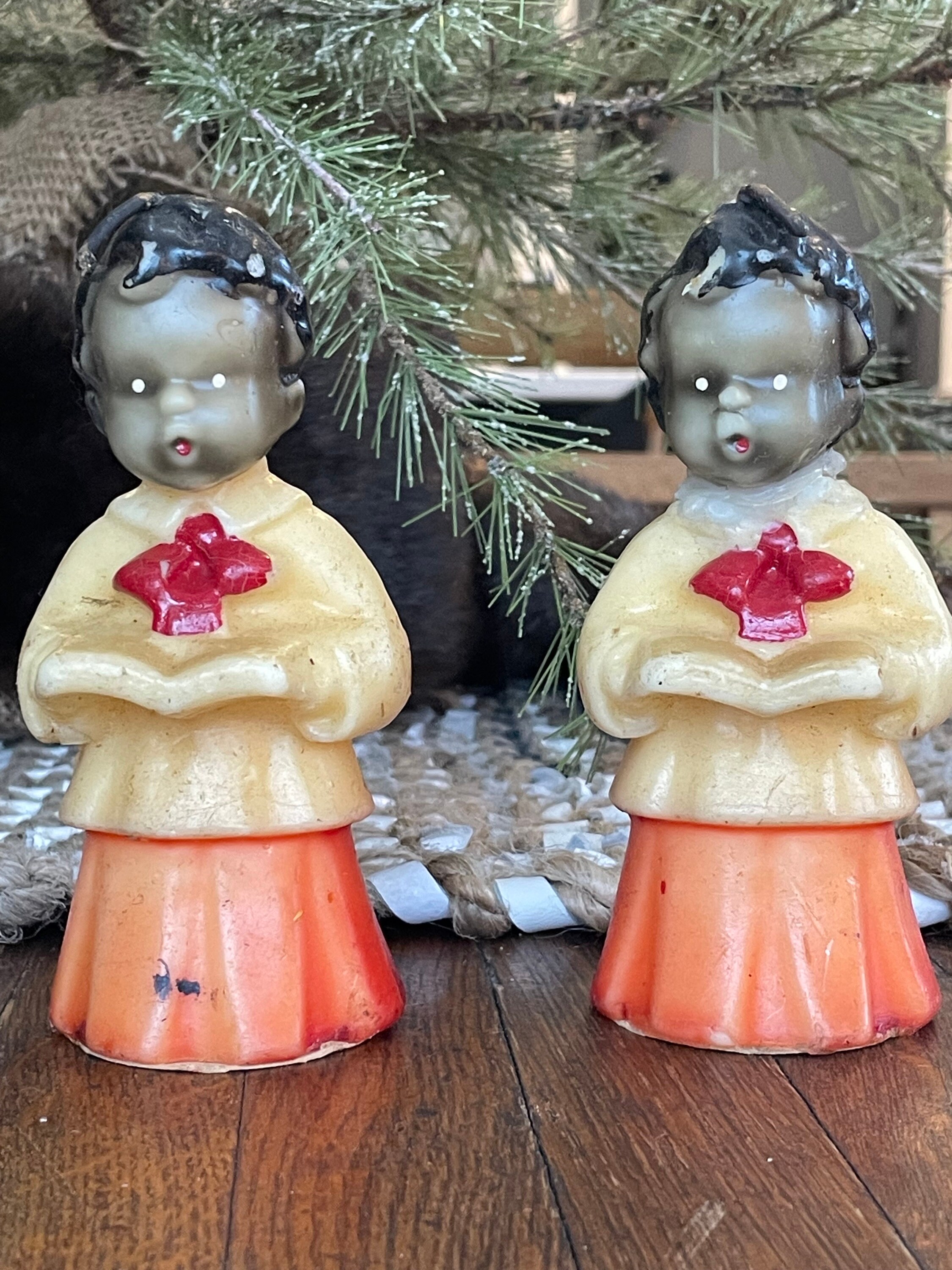 Box of 2 Vintage Tavern Novelty Candles No. 792 2 Large Black Choir