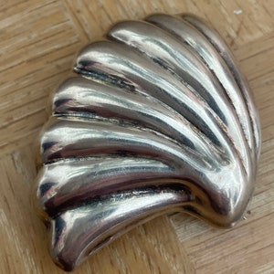 Vintage Mexican Silver 925 Conch Shell Pin Brooch Pendant