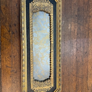 E.A. Riba C. Inc Brooklyn NY Mid Century Gold - Black Wood Frame Mirror