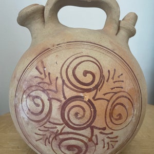 Old collection ceramic jug. Old clay pitcher.