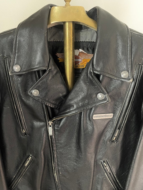 Vintage 2002 Harley Davidson black leather jacket. - image 6