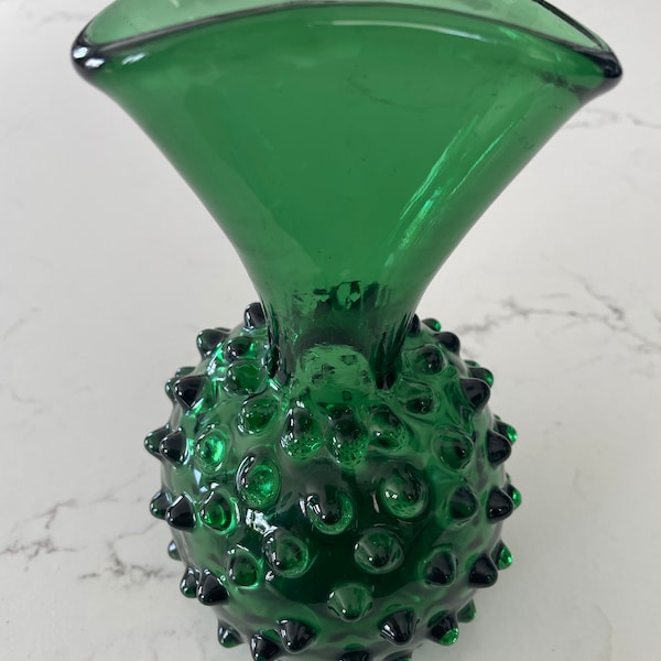 Vintage Hobnail Glass Vase Etsy