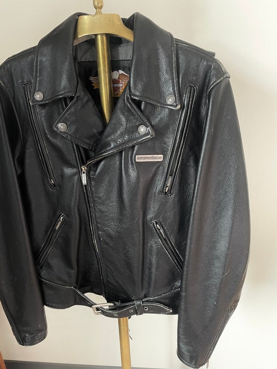 Vintage 2002 Harley Davidson black leather jacket. - image 4