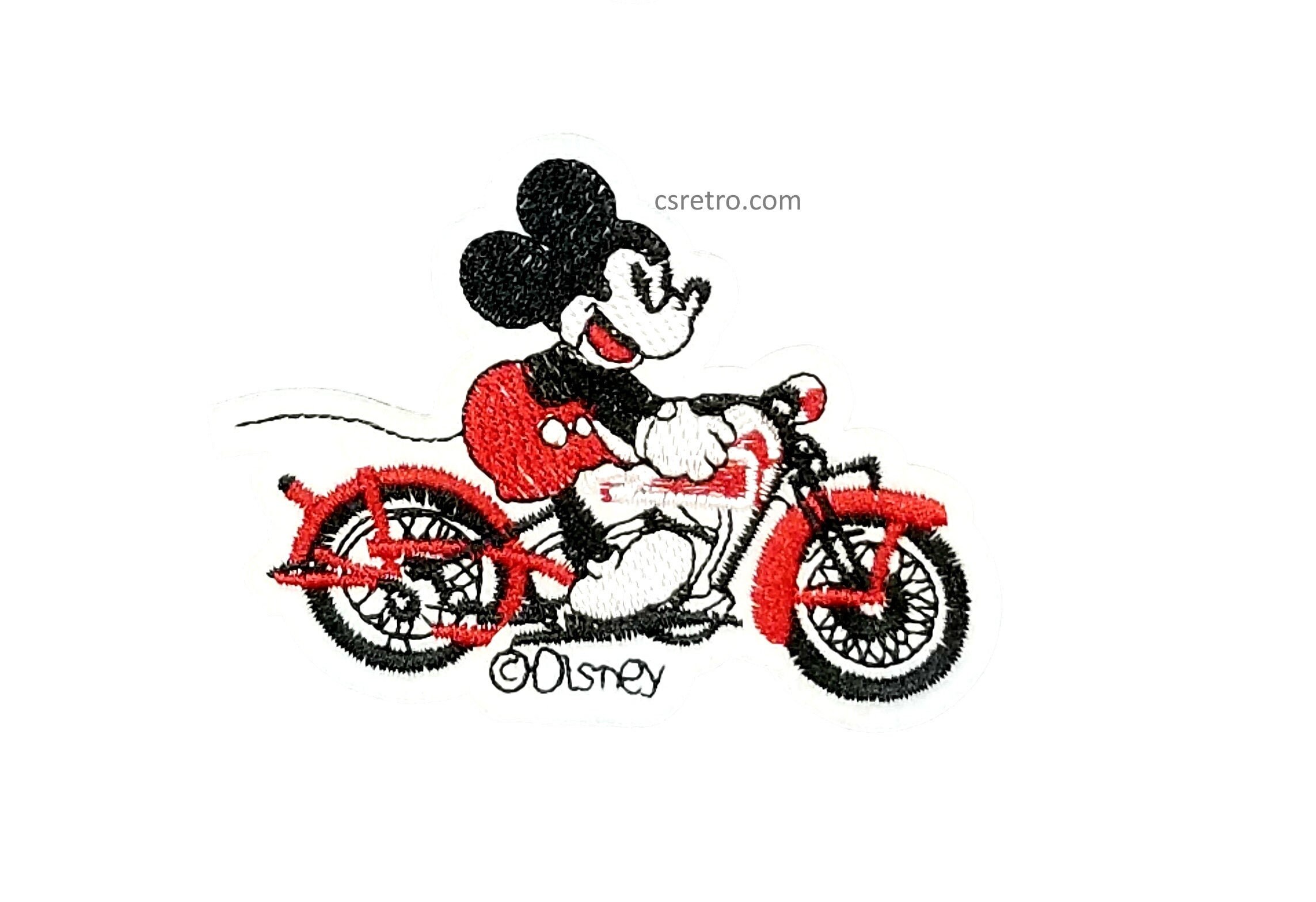 Mickey Mouse Motorcycle Vintage Style Retro Embroidered Iron Etsy