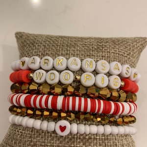 Arkansas Gameday Heishi Stackable Bracelets – Set of 6