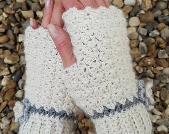 Gelato Gloves - easy fingerless crochet gloves pattern adult (instant download PDF)