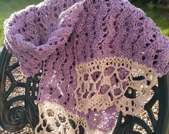 Bufanda de lino y encaje - Patrón de crochet intermedio