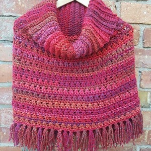 Winter Poncho Crochet Pattern Sizes XS - Large+ - easy crochet pattern