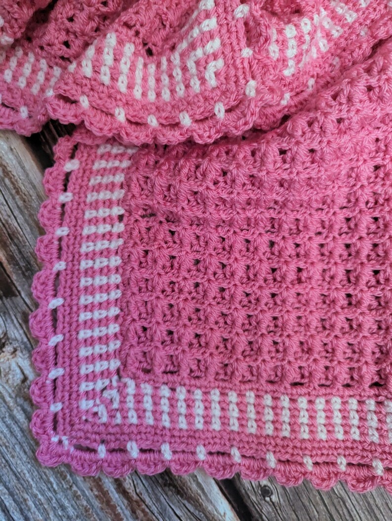 Couverture pour bébé gaufrée Modèle au crochet pour niveaux intermédiaires image 2