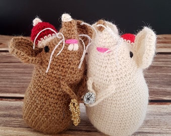Ratón de Navidad - Patrón fácil de crochet