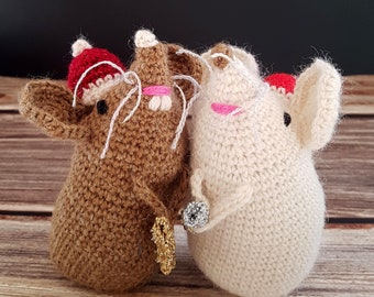 Souris de Noël - Patron au crochet facile