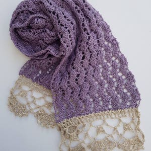 Linen and Lace Scarf Intermediate Crochet Pattern image 3