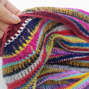 Rainbow Tracks Scarf easy crochet pattern image 3