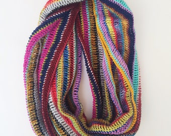 Rainbow Tracks Scarf - easy crochet pattern